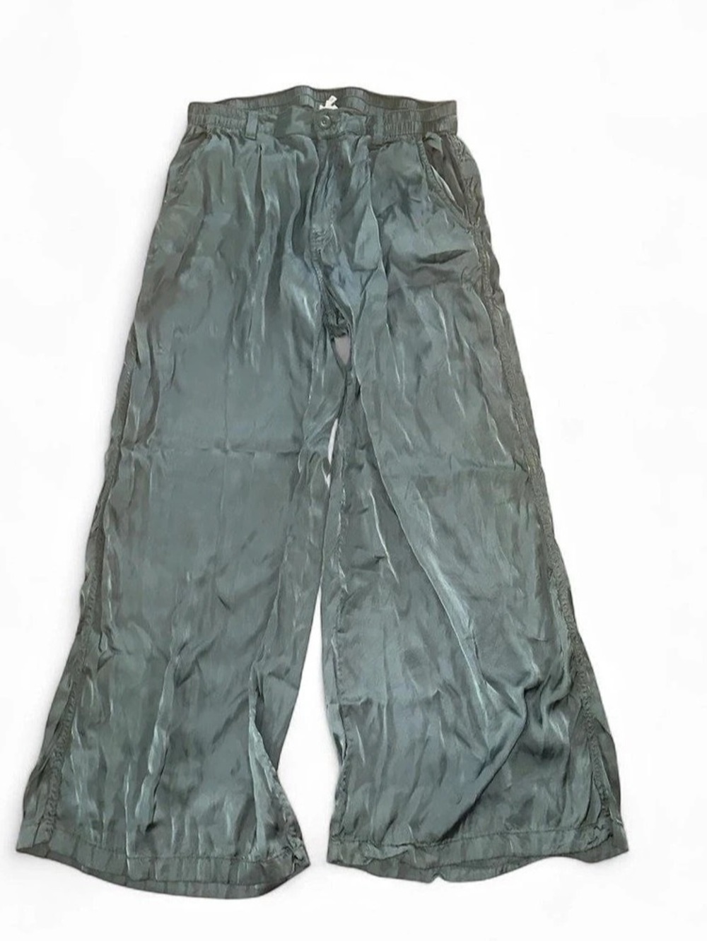 Aerie Wide Leg Viscose Pants in Green Large Like New